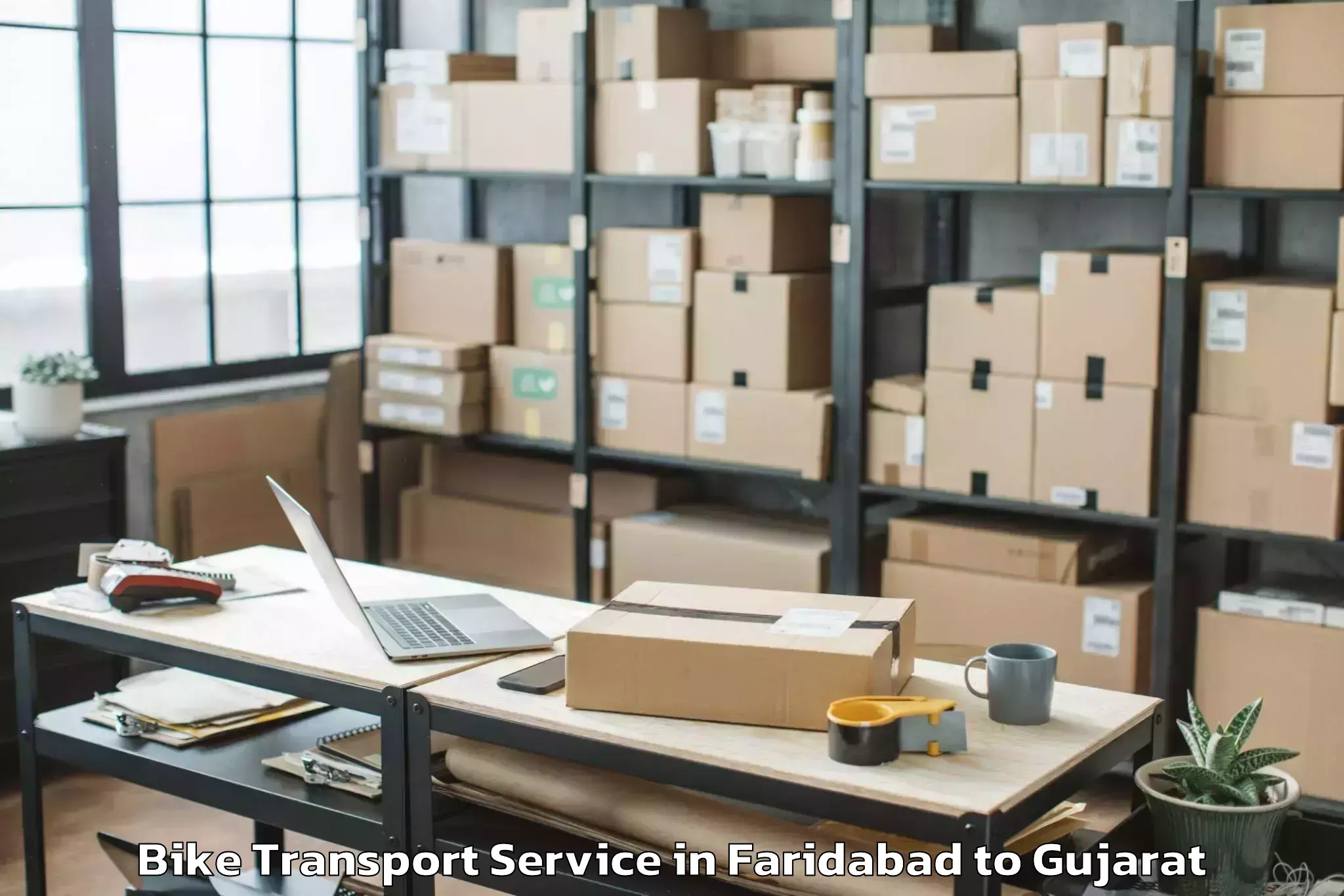 Reliable Faridabad to Olpad Bike Transport